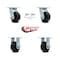 Service Caster 4 Inch Polyolefin Caster Set with Roller Bearings 2 Swivel Lock 2 Rigid SCC SCC-30CS420-POR-BSL-2-R-2 - alternate 1
